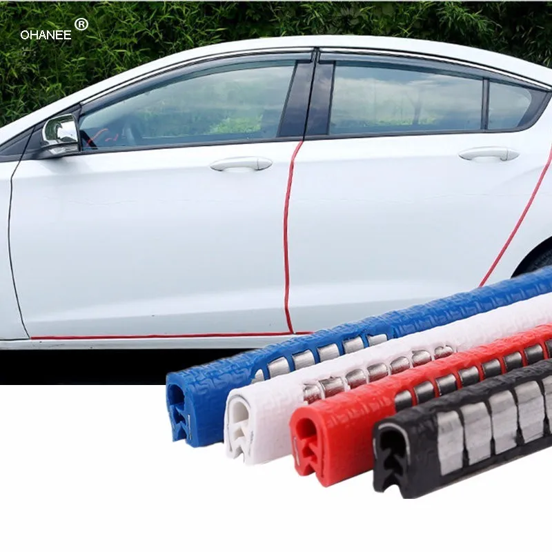 

Universal 5m Car Door Anti Collision Strip With Steel Disc Bumper Trim Edge Scratch Protector Strip Sealing Guard Decora Styling