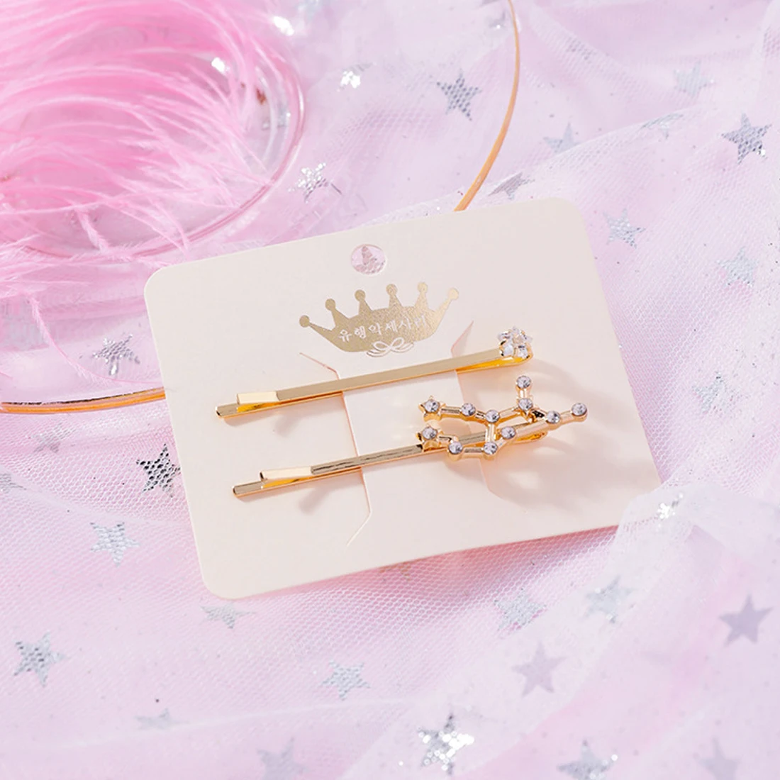 

Constellations Women Lady Geometry Triangle Beautiful Hairpin Fashion High Quality Crystal Hairpin For Women Girls