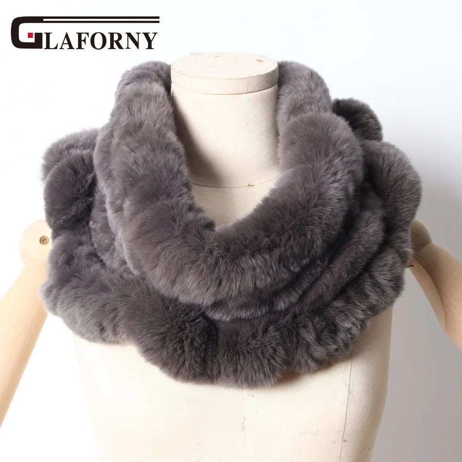 ZDFURS * 2018 новые женские шарфы из меха кролика рекс кольца зимние теплые меховые