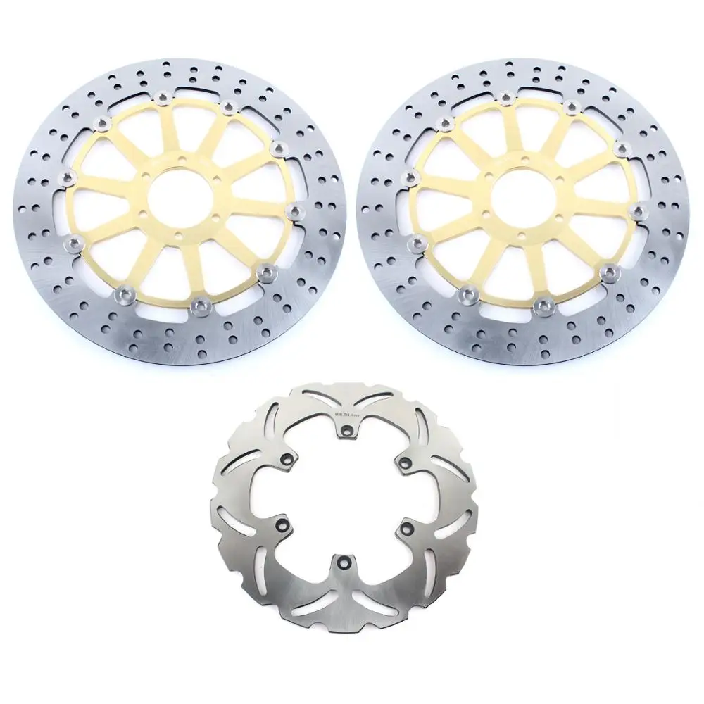 

BIKINGBOY Round Wavy Gold Black Front Rear Brake Discs Disks Rotors For BENELLI TNT 1130 2004-2006 TNT 1130 RS CAFE RACER 05-07