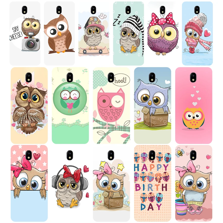 

180WE Lovely owl Soft Silicone Tpu Cover phone Case for Samsung j3 j5 j7 2015 2016 2017 j330 j2 j4 prime j4 j6 Plus 2018