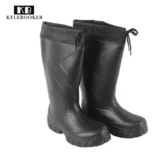 Мужские водонепроницаемые резиновые сапоги для охоты, рыбалки, охотника, теплые сапоги из ЭВА, уличные черные сапоги