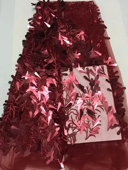 

In 2018, the high quality of many 3D sequins, French Swiss lace and African tulle lace fabrics is 5 yards of bridal gown YZ0032