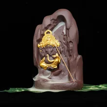 Индийская Шива Ганеша рефлюкс обратного потока благовония горелка Керамическая домашний Декор Украшение Бог богатства Статуэтка Ганеша благовония сиденье Будды