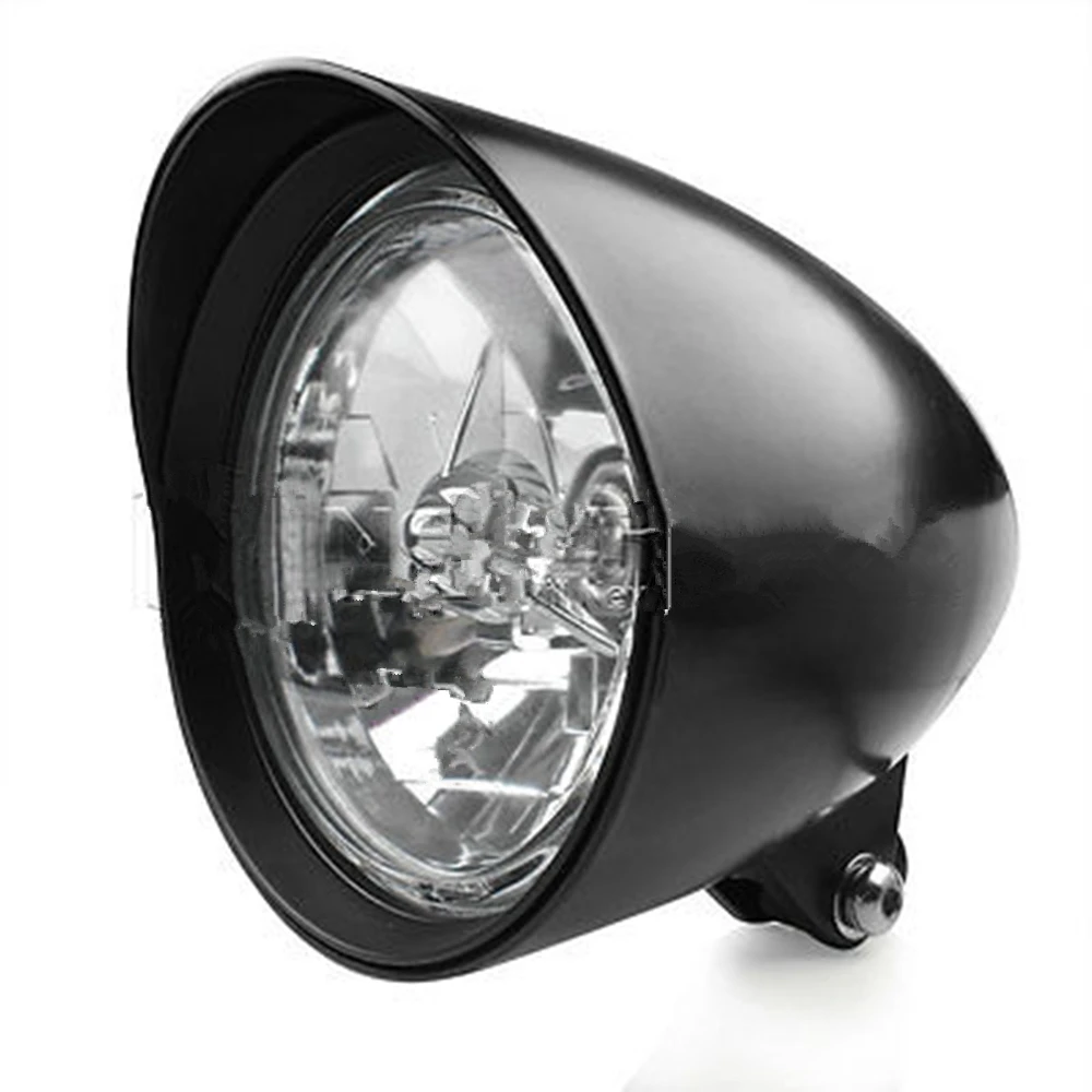 

5 3/4" Bullet Motorcycle Headlight Head Lamp for Harley Bobber Chopper Dyna Black D10