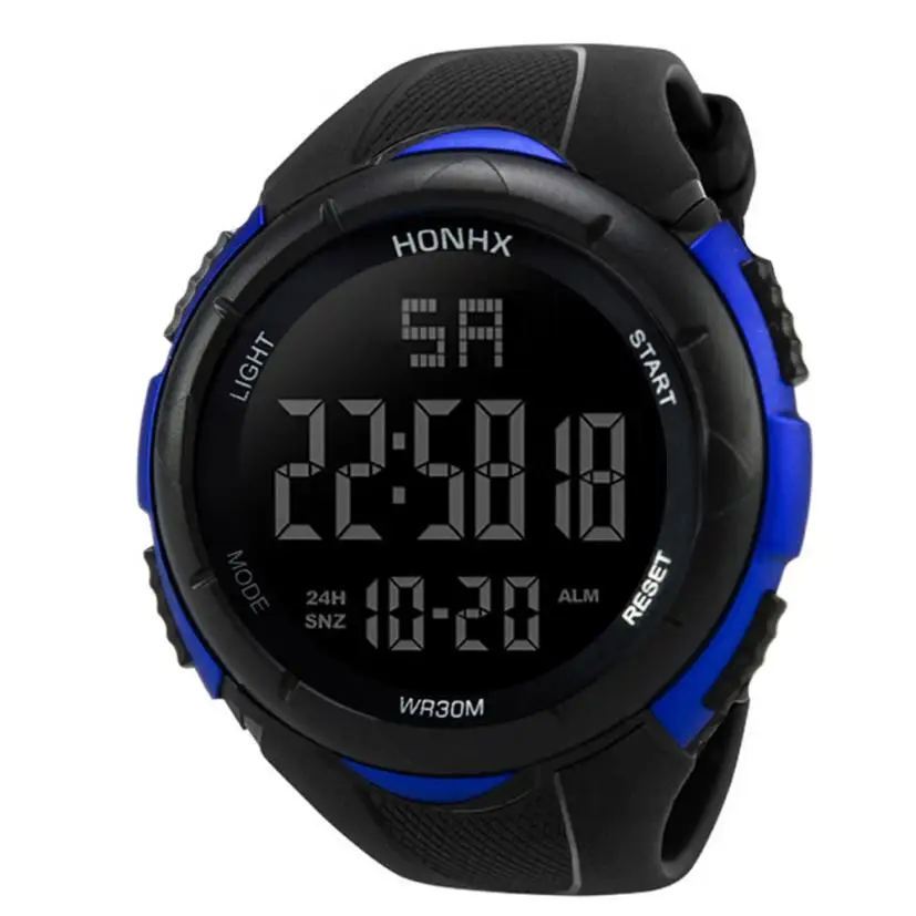 Кварцевые наручные часы Relogio Masculino, цифровые роскошные часы для мужчин, военный армейский спортивный светодиодный, водонепроницаемые наручные часы, 17DEC15 - Цвет: B