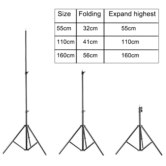  55cm 110cm 160cm Tripod Light Stand Photo Studio Tripod For Ring Light Stand Flash Photography Ligh