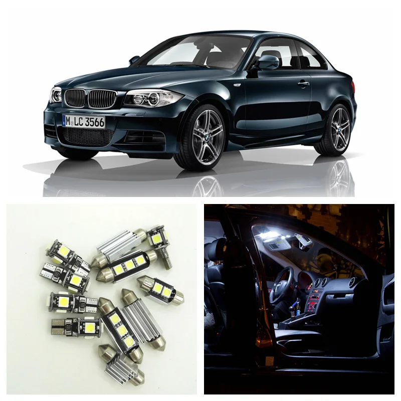 

14pcs White Canbus Error Free Car LED Light Bulbs Interior Package Kit For 2008-2013 BMW 1 Series E82 E87 E88 Courtesy Light