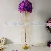 70 см высотой золотые кристалл свадьбы Центральным Таблица цветок стенд Банкетный украшения