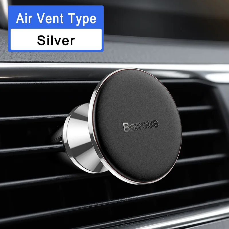 Baseus магнитный автомобильный держатель для телефона универсальный держатель для мобильного телефона Подставка для автомобиля вентиляционное крепление gps Автомобильный держатель для телефона - Цвет: Silver Air Vent