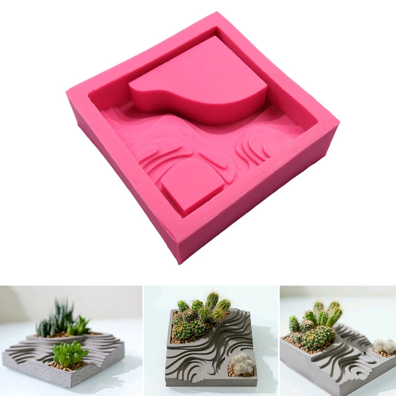 

Succulent Plant Flower Pot Silicone Mold Gypsum Cement Bonsai DIY Mould Tool @LS OC15