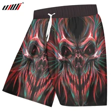 UJWI летние цветные шорты с 3d принтом в виде перьев и черепов, мужские шорты для бега в стиле панк, хип-хоп, повседневные короткие штаны 5xl