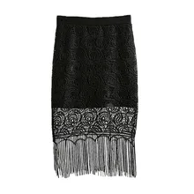 Летний Для женщин пикантные Кружево Юбки для женщин Для женщин модные длинная куртка с секциями юбка Jupe кисточкой короткая юбка