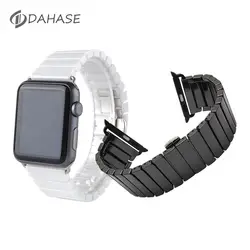 Черный, белый цвет Керамика ремешок для Apple Watch группа 42 мм 38 мм Бабочка Пряжка браслет для iwatch серии 3 2 1 ремешок