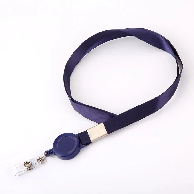 Dark Blue ETya 1 шт. кредитный держатель для карт, выдвижной ремешок на шею, зажим для Бейджа - Цвет: Dark Blue
