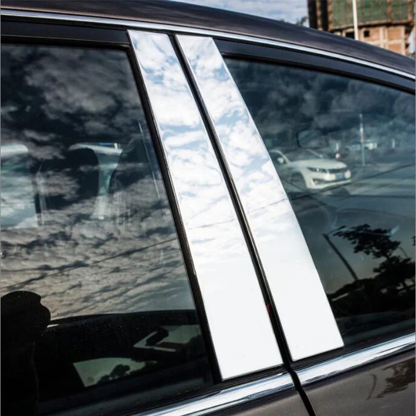 Нержавеющая Автомобильная оконная стойка Крышка Штыря отделка, отличительная особенность хромированная Стайлинг наклейка Аксессуары для 2013-17 Nissan Sentra