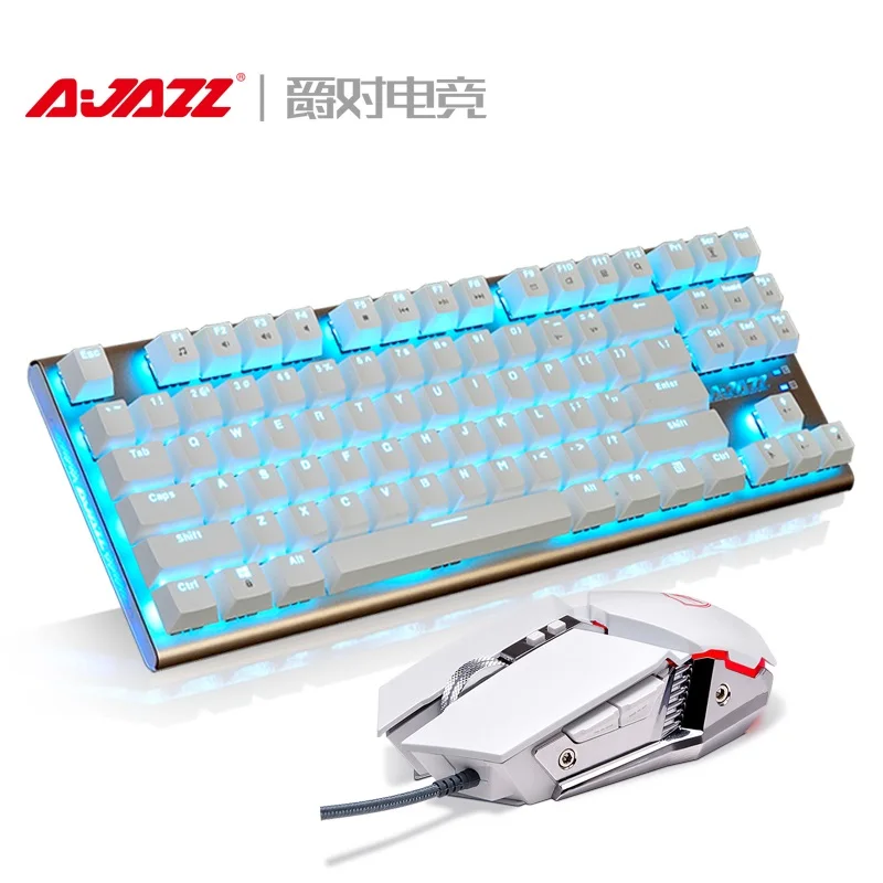 Ajazz AK 40 87 ключ + AJ110S USB механическая клавиатура и мышь набор Ретро круглая Кепка