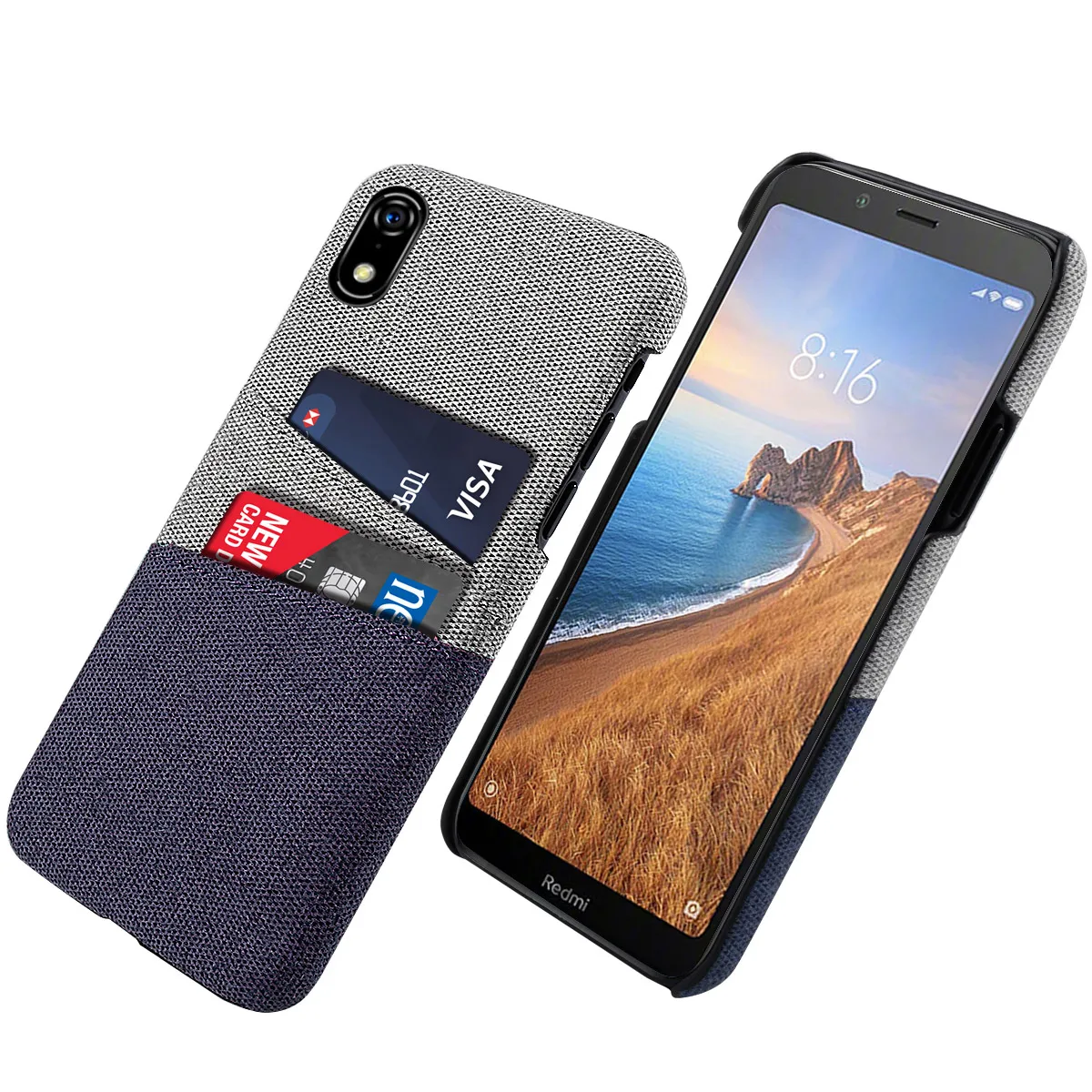 

For Xiaomi Redmi 7A 7 Note 7 Case Slim Anti-Scratch Cloth Fabric Card Holders PC Hard Cover For Xiaomi Redmi K20 K20 Pro Case