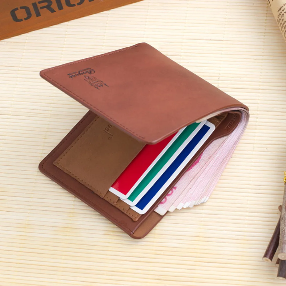 Indira new simple modern boys fashionable Coin Purses Mens Leather Bifold Wallet Credit/ID Card ...