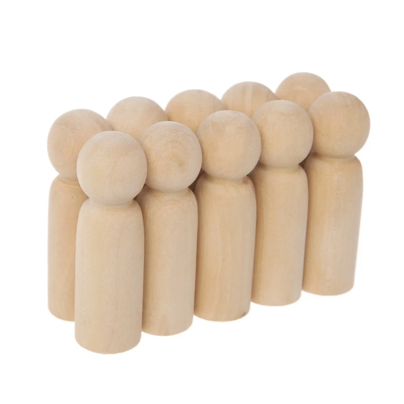 

Unfinished Wood Boy Peg Toy Natural Wooden DIY Crafts Dolls