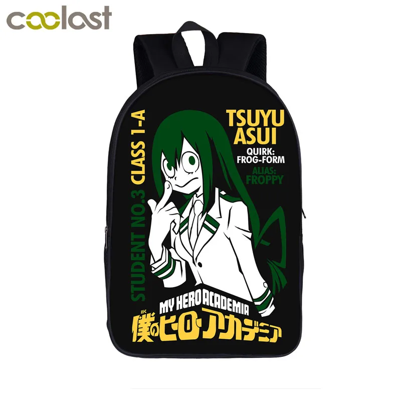 Японский Аниме Boku no Hero Academy рюкзак для подростков Sans izku Katsuki Tsuyu mashiro школьная сумка Mochila My Hero Academy - Цвет: 16myhero18