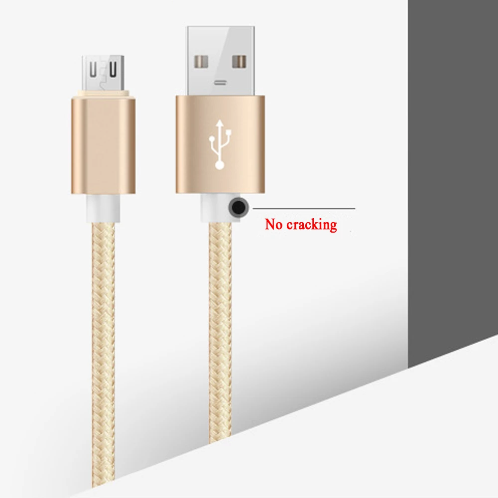 المصغّر usb كابل 2A سريع شحن كابل شاحن الهاتف المحمول 1 M 1.5 M 2 M كابل تاريخ ل Xiaomi/هواوي/ الروبوت اللوحي/iph