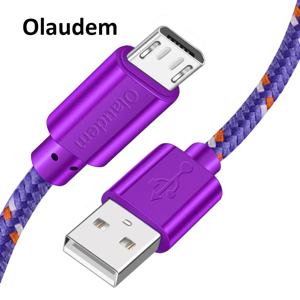 Olaudem Phone Cables USB Micro Nylon Braided Cable Android For Samsung Xiaomi Charging Data USBC288 | Мобильные телефоны и