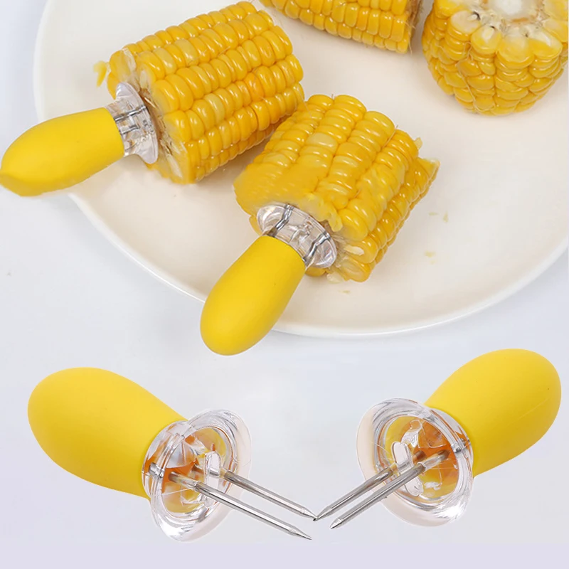 Recyclable Stainless Steel Corn Holders Barbecue Accessories Grill