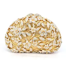 Новейшие Модные женские роскошные клатчи со стразами в форме дуги клатч кошельки маленькая косметичка для женщин золотые клатчи 88621-G