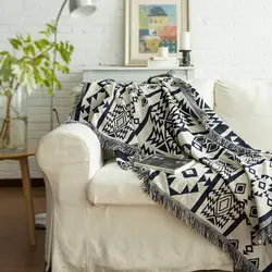 Хлопок Европа супер мягкие геометрические утолщаются Одеяло Мода бросить диван/кровать Одеяло Таблица/плоскости полоса черная Одеяло