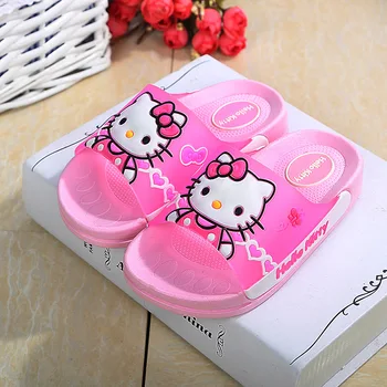 

2019 Boys Girls Shoes Summer Slippers for Children Boy Mickey Spiderman Hellokitty Home Non-slip Sandals Girls Baby Shoes