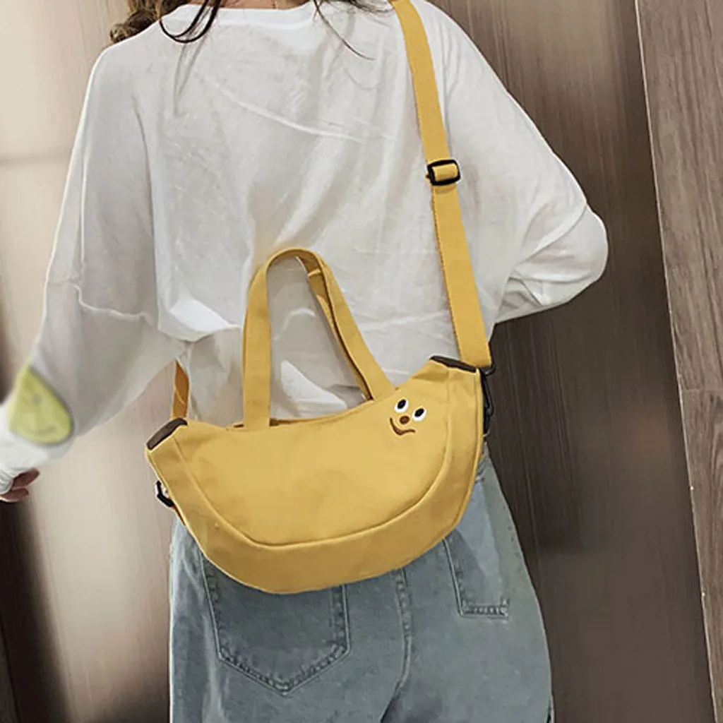 OCARDIAN сумка Модные Простые Женские сумки через плечо с фруктовым узором одноцветные холщовые сумки на плечо для девушек J18
