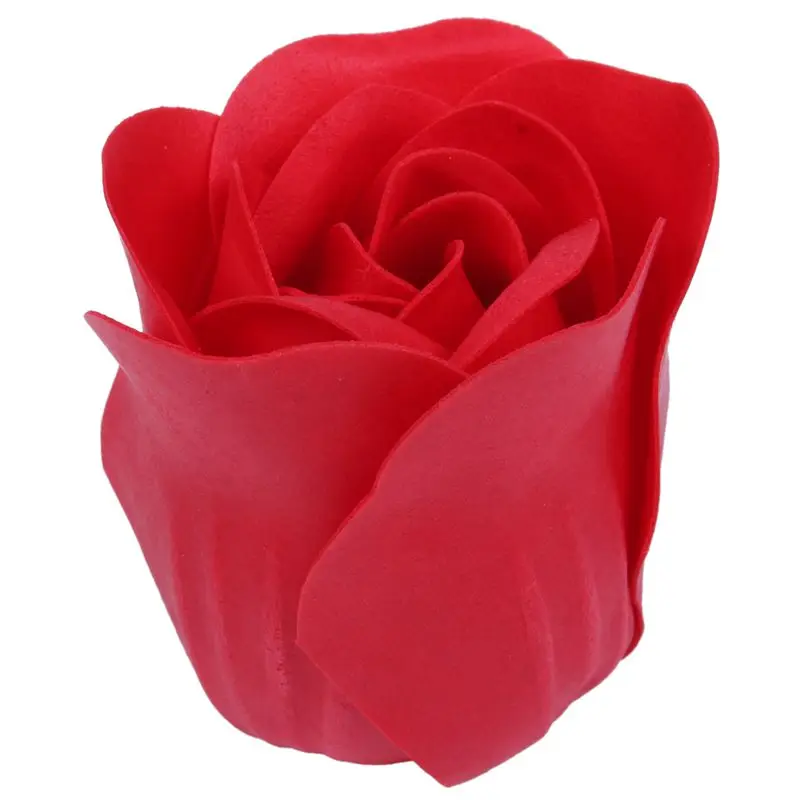 6 Pcs Red Scented Bath Soap Rose Petal in Heart Shape Box