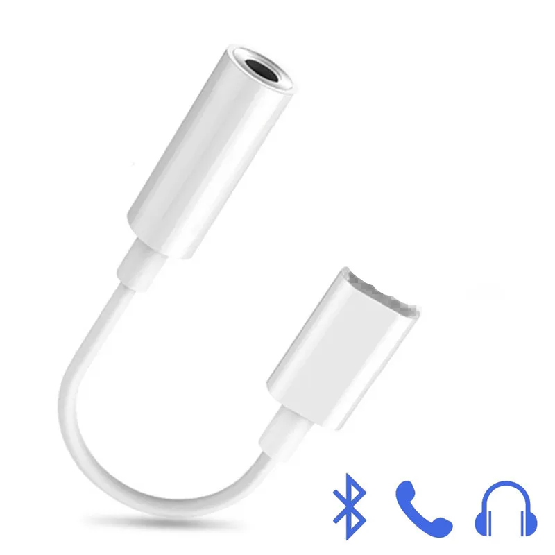 Bluetooth-адаптер для вызова IOS 12.3.1 для lightning-3,5 мм Aux Jack, наушники для iPhone 7 8 Plus XS Max X, аудио кабель-адаптер - Цвет: white