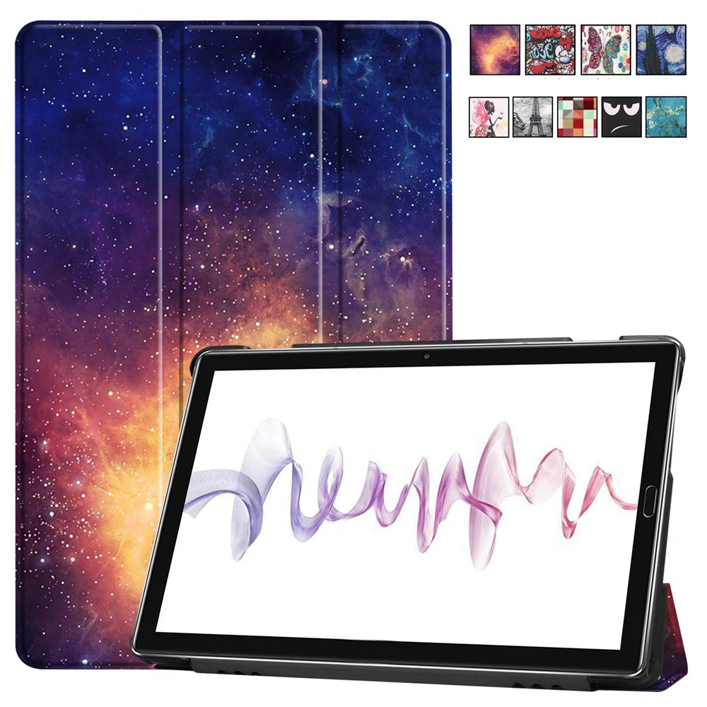 Чехол для планшета Huawei MediaPad M6 10 8 дюймов 2019 художественный окрашенный PU кожаный