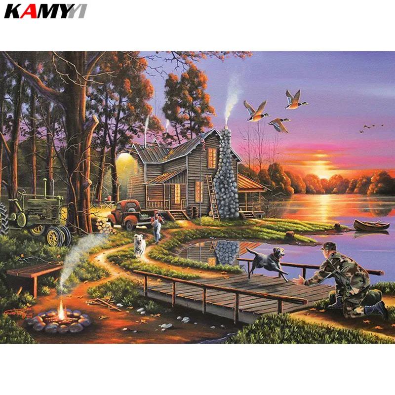 

5D DIY diamond painting cross stitch landscape Full Square Diamond embroidery Needlework Rhinestone Mosaic decor