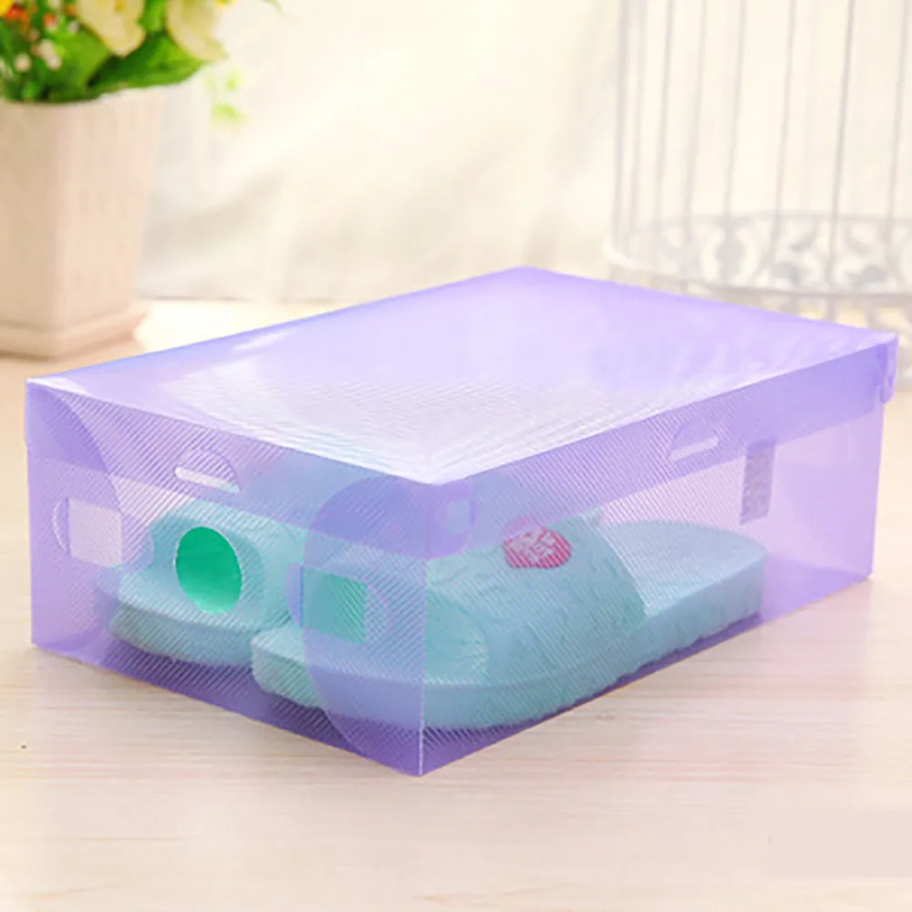 5pc Transparent Clear Plastic Shoe Storage Organiser Foldable Boxes shoes storage rack organizer shoe plastic stand