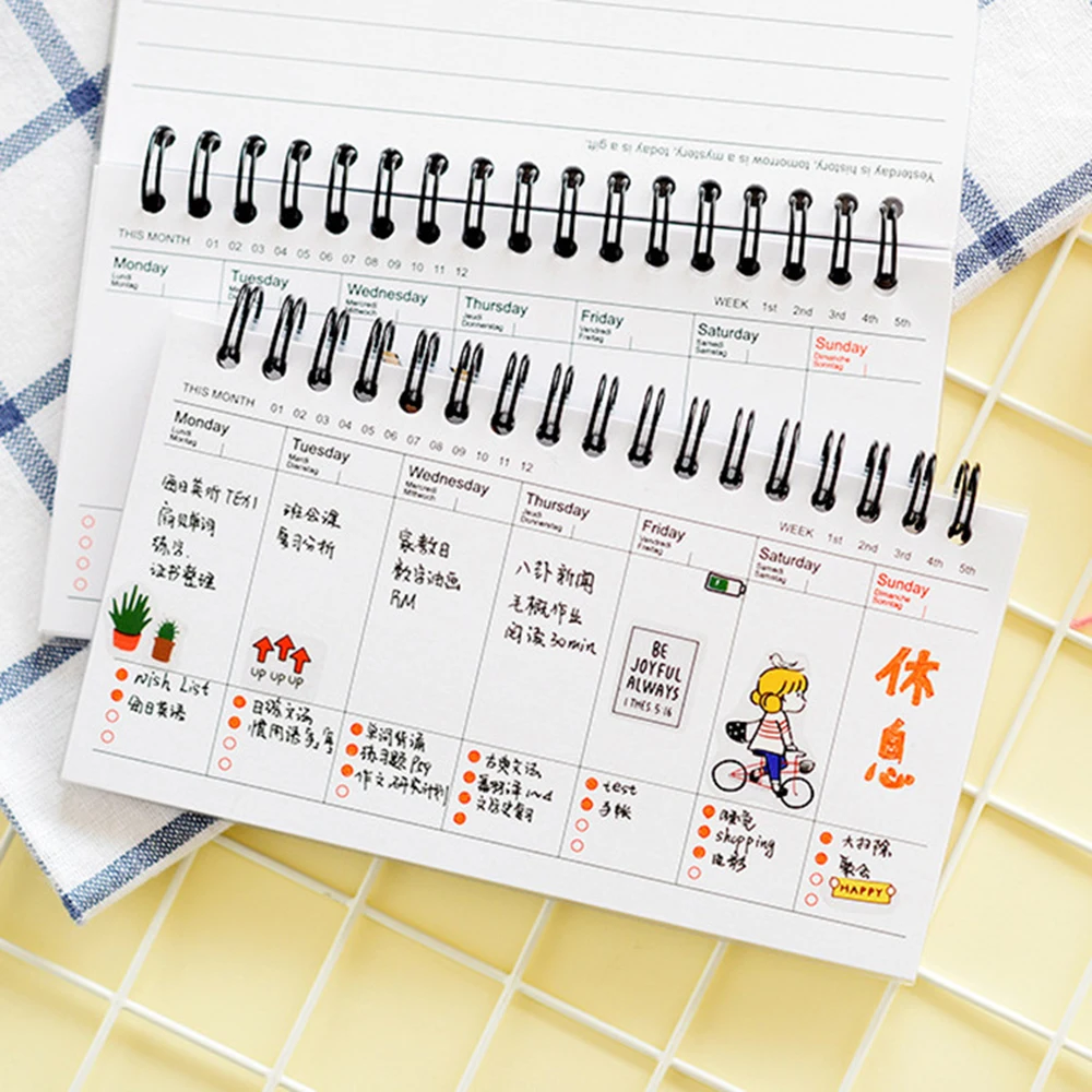 

Kawaii Cute Panda Pvc Daily Weekly Planner Spiral Notebook Day Plan Diary Notebook Time Organizer School Supplies Agenda