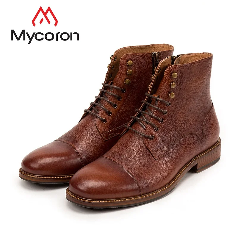 MYCORON бренд 2018 зимние теплые сапоги для мужчин кроссовки мужские сапоги для взрослых на шнуровке Рабочая безопасность ботильоны ботинки De