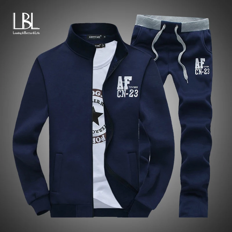 

Brand New Men Sets Fashion Sporting Suit Autumn 2PC Zipper Sweatshirt +Sweatpants Mens Clothing 2 Pieces Sets Slim Tracksuit