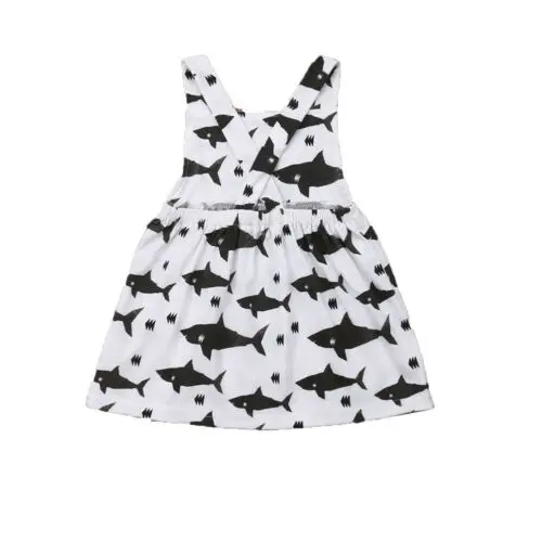 Cute Baby Girls Toddler Summer Clothes Cartoon Shark Print Ball Gown Dress Costume Cute Baby Girls Toddler Summer Clothes Cartoon Shark Print Ball Gown Dress Costume