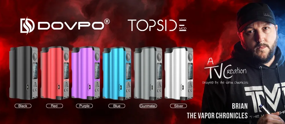 DOVPO TOPSIDE SQUONK 90 Вт коробка мод бокс мод для электронных сигарет вейп с верхним заполнением поддержка обновления прошивки