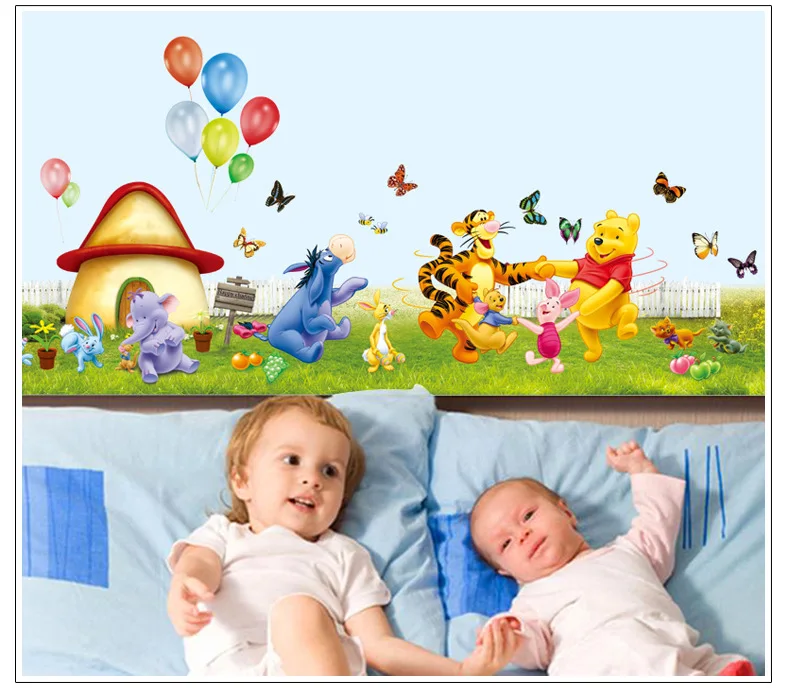 

50pcs/Pack Winnie The Pooh Wall Sticker Nursery Boy kids baby Room family Art Home Decals Decor
