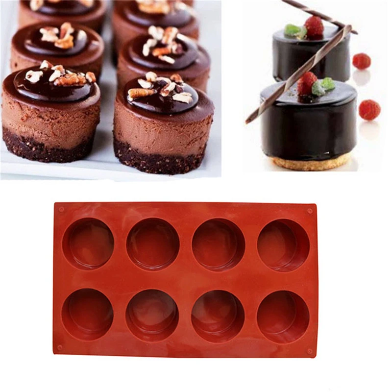 Mini Moule A Gateau En Silicone De Forme Ronde A 8 Trous Moule A Cupcake Fait