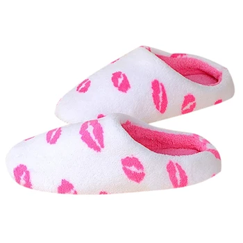 

ABDB New Men Women Couple Winter Warm Slippers Women Soft Cotton Cow House Indoor Flats Shoes