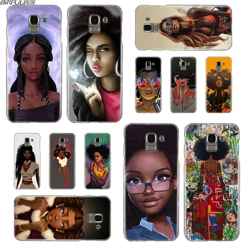 

BINFUL Transparent hard case for Samsung J3 J4 J5 J6 J7 J8 2015 2016 2017 EU 2018 Prime Max Afro Girls