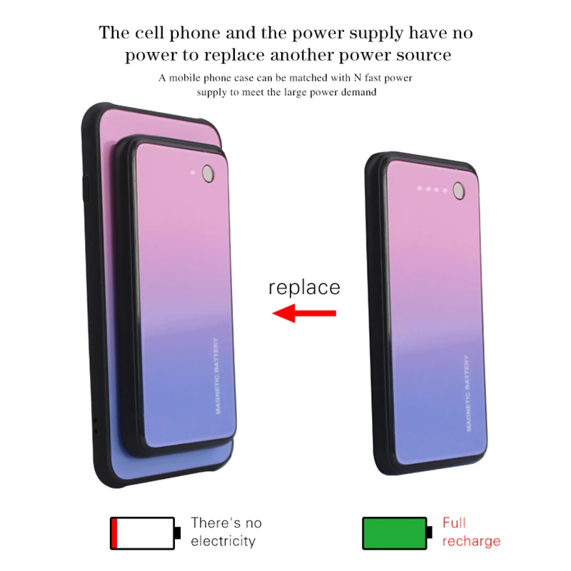  ZKFYS 5000mAh Wireless Magnetic Fast Charger For Samsung Galaxy Note 9 Portable Power Bank Case For