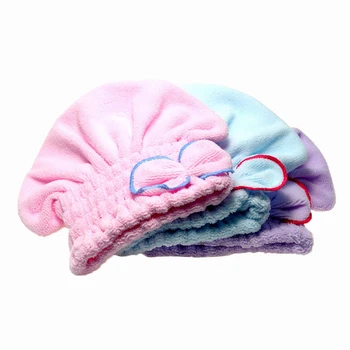 2016 Useful Home Textile Hair Quickly Dry Hat Microfiber Hair Turban Wrapped Towel Bathing Accessories Blue Pink Purple