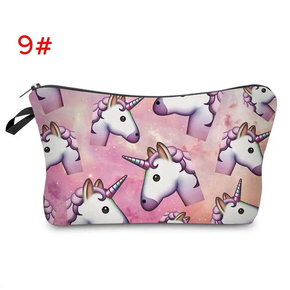 

1 Pcs Fashion Unicorn Printed Bag Women Girls Unicorn Make Up Bag Idea Pencil Case Emoji Cosmetic Bag New Storage bag