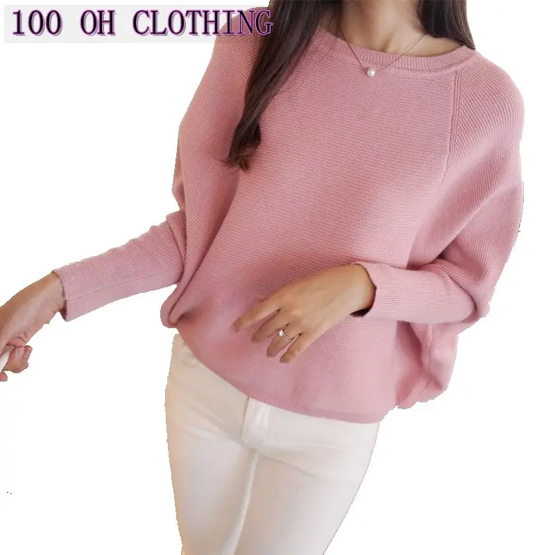 

OHCLOTHING 2019 spring Korean new women's low collar loose solid size sweater pullover female Fashion Girl's Coat Solid Tops